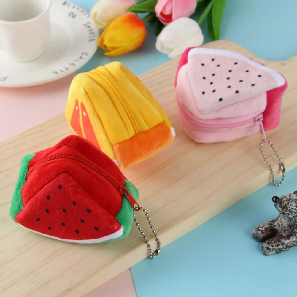 ๐๐Adorable Fruit Plush Coin Pouch - Mini Wallet for Sweeties! ๐โจ