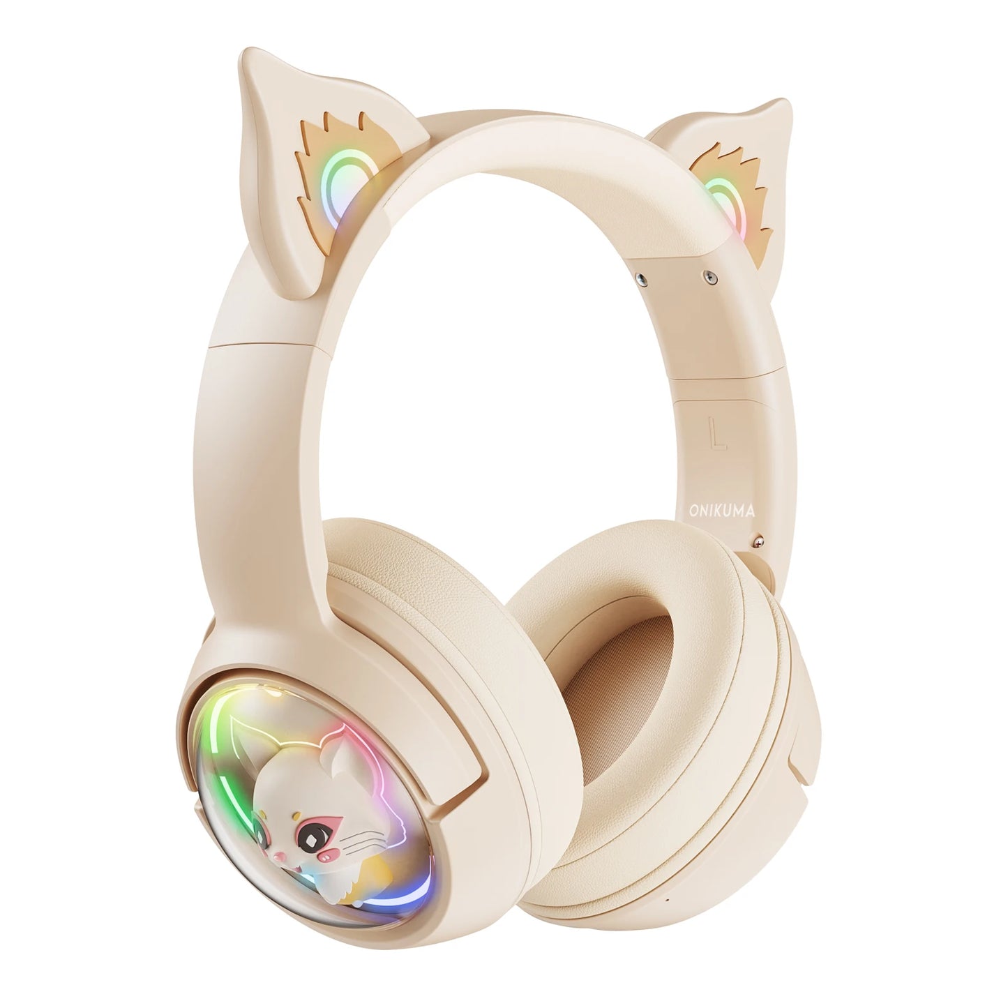 Kawaii ONIKUMA B5 Tri-Mode Gaming Headset ๐ฎโจ Cute 3D Cartoon Design with RGB Lighting & Microphone for iPad, Tablet & PS4 ๐พ๐ง