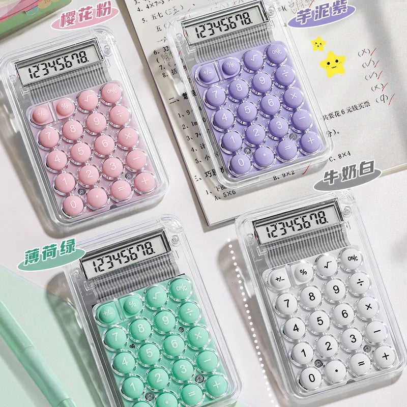 Kawaii Candy Color Mini Calculator π¬β¨ | Portable 8-Digit LCD for Fun Calculations! π