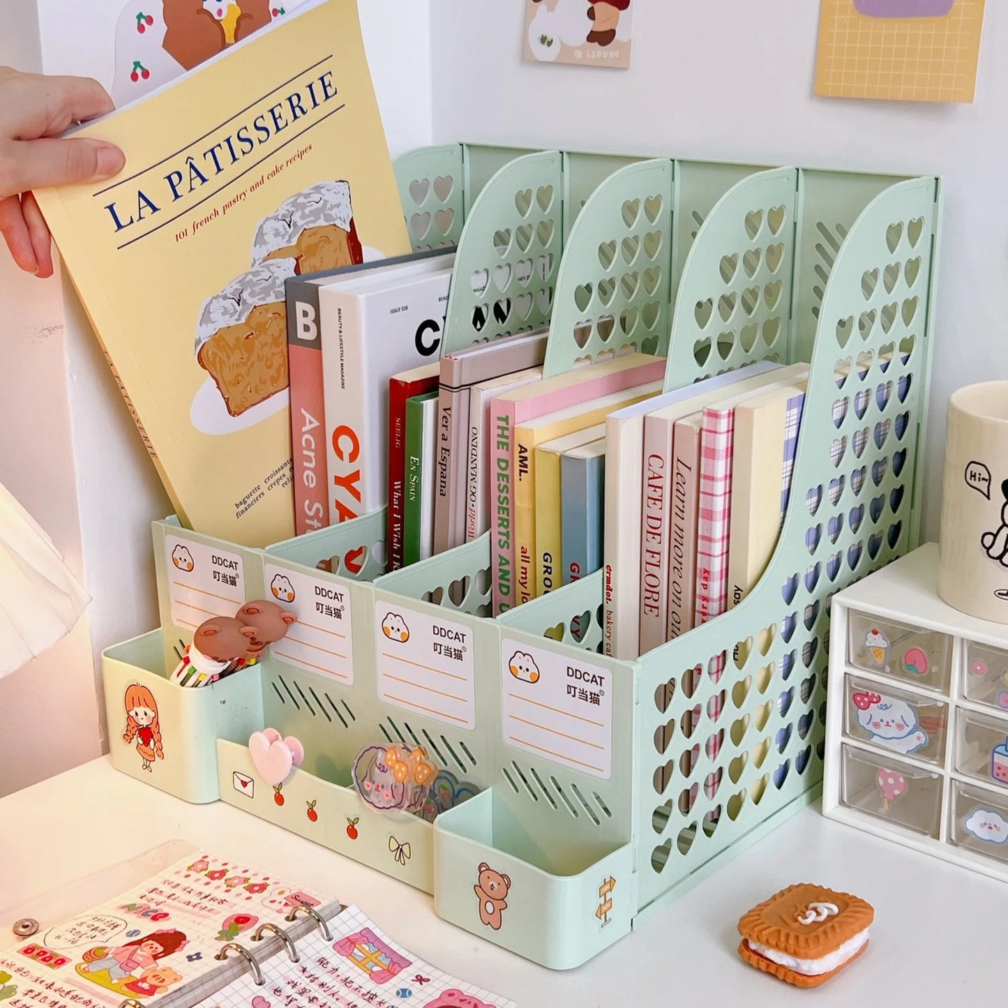 Kawaii Detachable File Storage Box πΈβ¨ - Adorable Large Capacity Organizer for Students & Office! ππ
