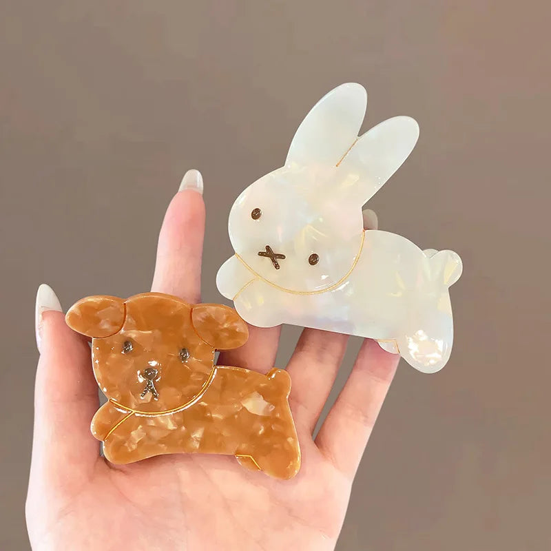 Kawaii Bunny Hair Claw Clip π°β¨ - Adorable Acetate Accessory for Stylish Women & Girls!
