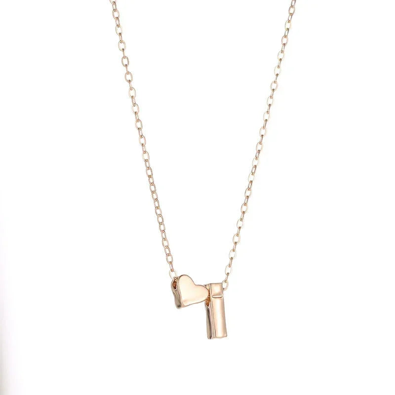 Kawaii Tiny Heart Initial Necklace 💖✨ - Dainty Gold & Silver Choker for Women 🎀 Perfect Gift!