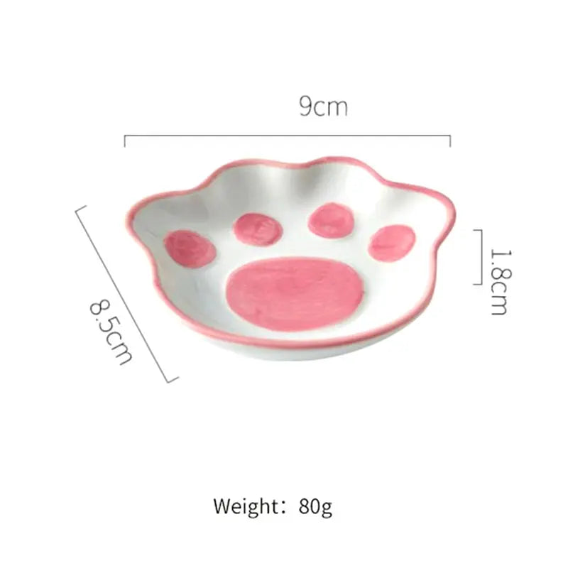 Adorable Cat's Paw Ceramic Sauce Dish πβ¨ Kawaii Dessert Plate for Dips & Seasonings πΎπΈ