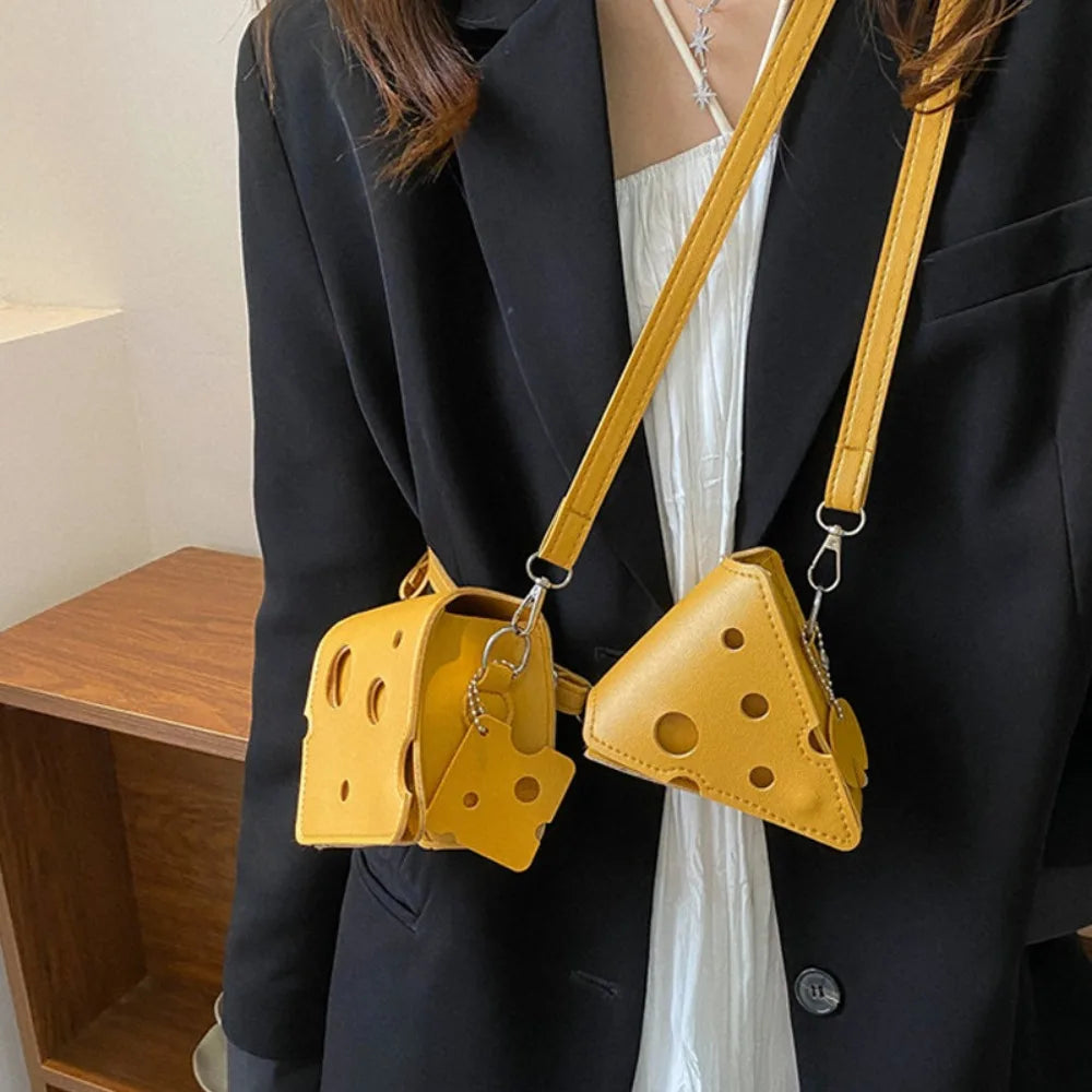 Kawaii Cheese Bag Collection π§β¨ | Adorable Mini PU Leather Crossbody Purses for Earphones & Lipstick ππ