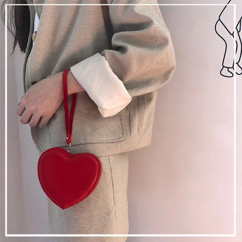 Kawaii Heart-Shaped Wallet for Women π | Cute PU Leather Coin Purse & Card Holder π | Stylish Clutch Bag for Girls π