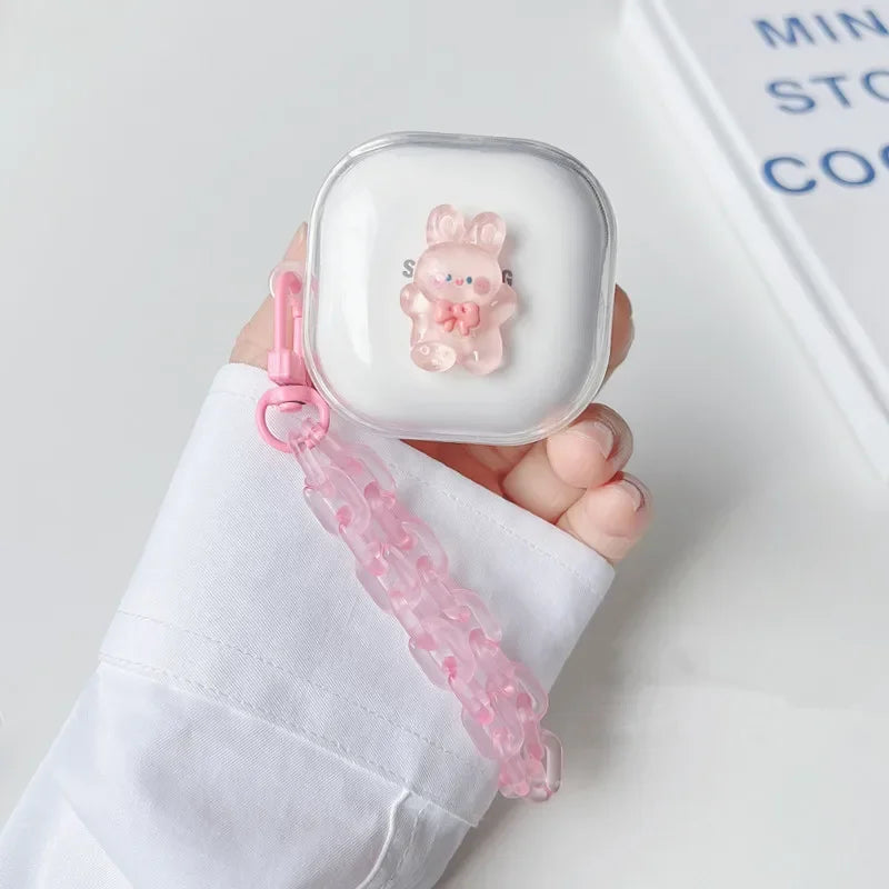 🥰 Adorable Cartoon Earbud Case 🎀 for Samsung Galaxy Buds | Cute Silicone Cover with Bracelet Charm 🌟 - Pixie Quill