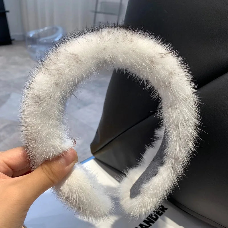✨ Kawaii Luxury 100% Real Mink Fur Headband 🎀 | Cozy Winter Hair Hoop for Stylish Ladies 🌟 | Perfect Furry Gift! 🎁