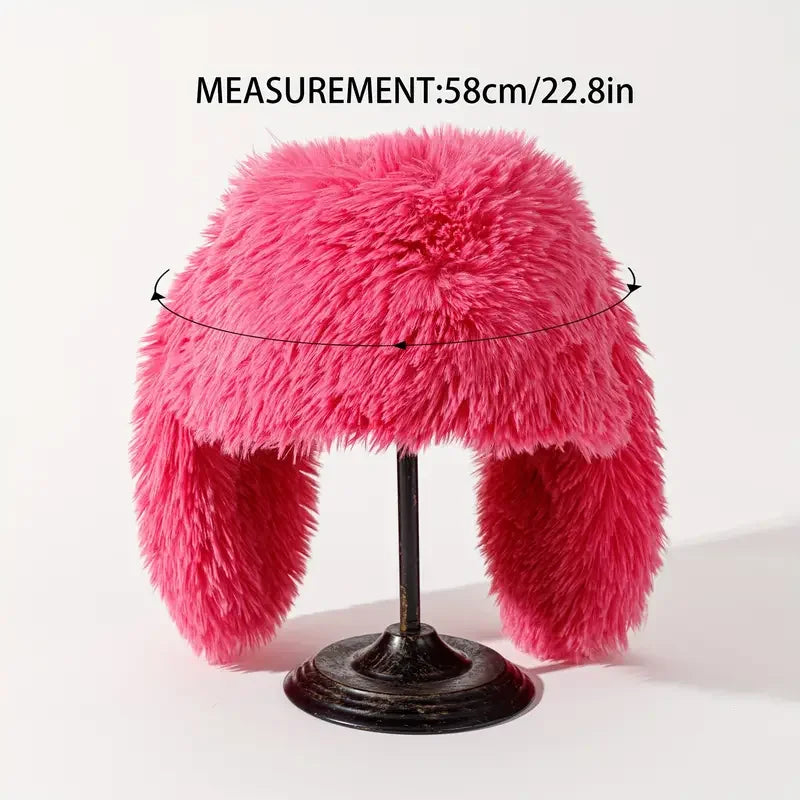 Kawaii Bunny Ears Plush Hat π°β¨ | Cozy Faux Fur Skull Cap for Women - Perfect for Parties & Daily Wear!