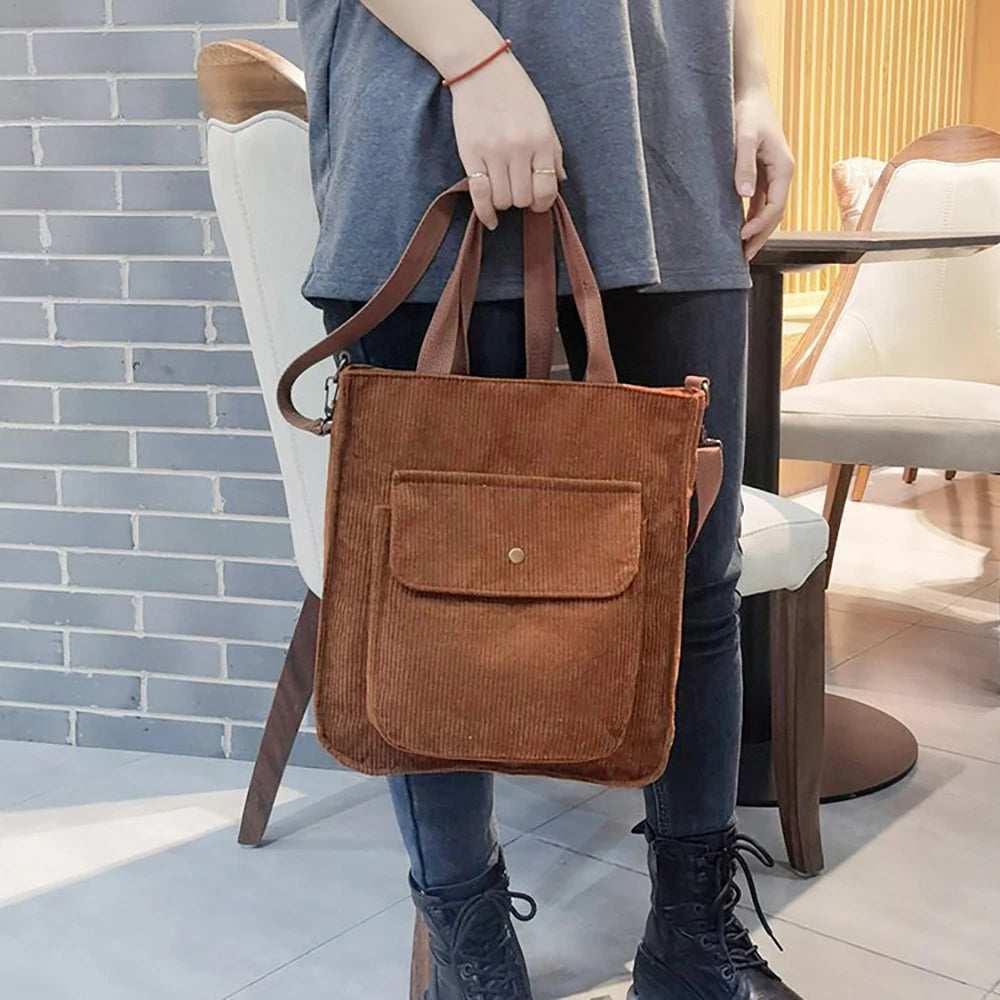 Charming Corduroy Cutie πβ¨ Large Tote for Stylish Adventures! ππΌ - Pixie Quill