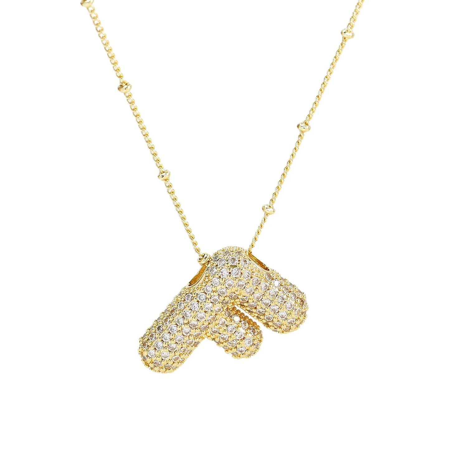 Kawaii CZ Zircon Balloon Initial Necklaces πβ¨ A-Z Alphabet Bubble Letter Pendants for Trendy Women π Fashion Jewelry