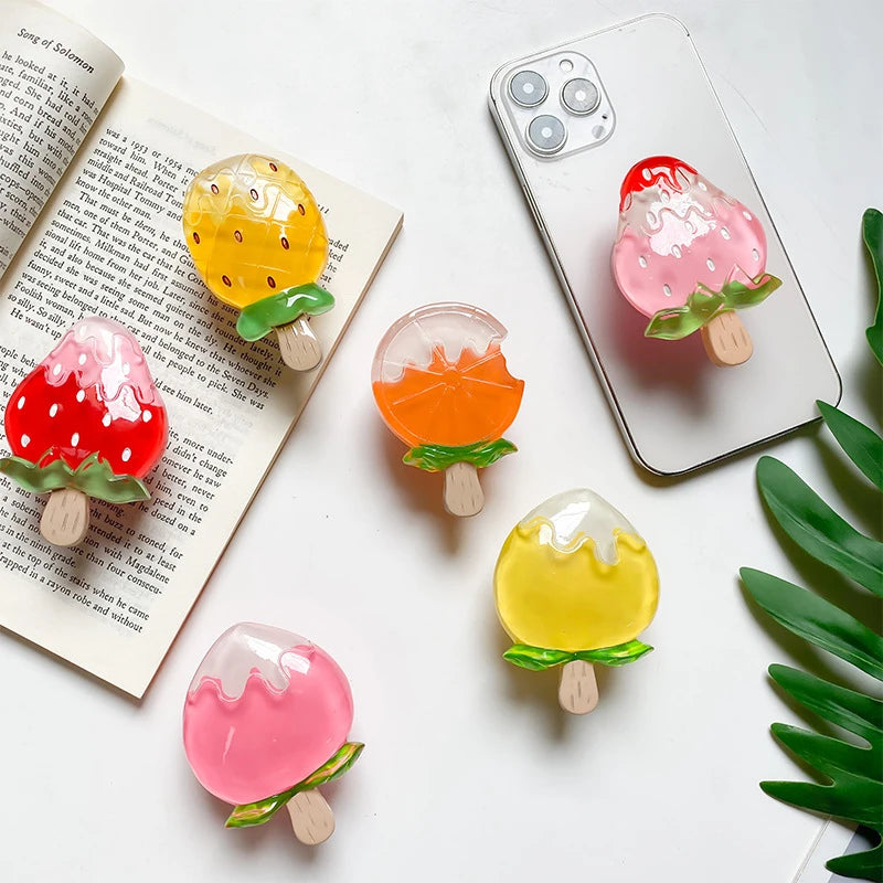 Kawaii 3D Fruit Popsicle Phone Grip Tok ππ | Cute Stand Holder for iPhone & Samsung ππ±