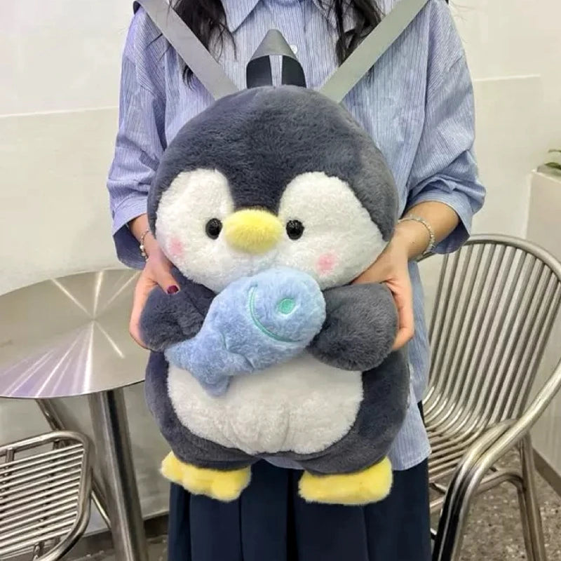 Adorable Kawaii Penguin Plush Backpack π§β¨ | Trendy Cartoon Shoulder Bag for Girls | Fun & Fashionable Rucksack ππ