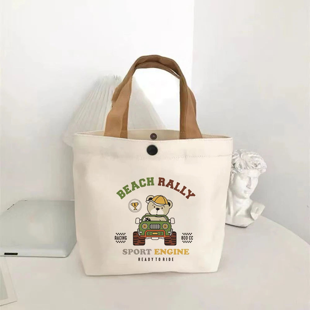 π Adorable Bear Mini Tote Bag π»β¨ - Perfect Lunch Companion for Stylish Students & Trendsetters! π±π - Pixie Quill
