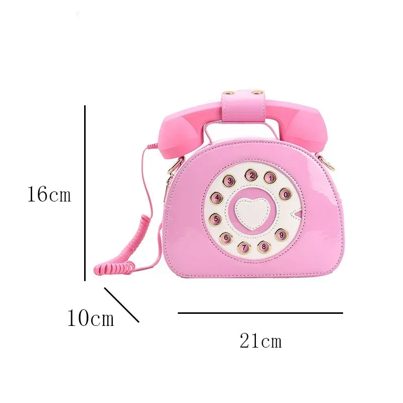 Kawaii Phone Bag π | Cute Telephone Shaped Crossbody Purse for Stylish Women π | Adorable PU Leather Handbag for School & Shoppingπβ¨