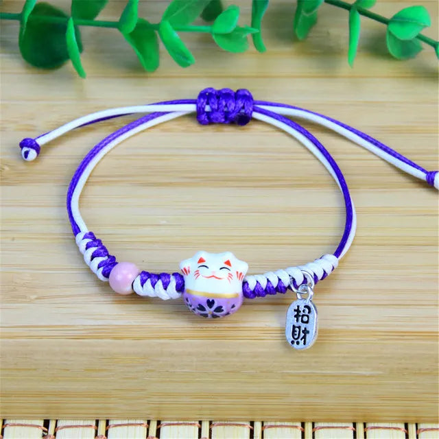 Kawaii Colorful Cat Charm Bracelet 🐱🎨 - Adjustable Beaded Jewelry for Girls 🌈✨
