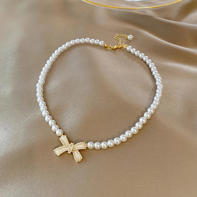 โจCharming Pearl Planet Choker ๐ Heart Pendant Y2K Vibe ๐ Trendy Hip Hop Jewelry for Cool Girls