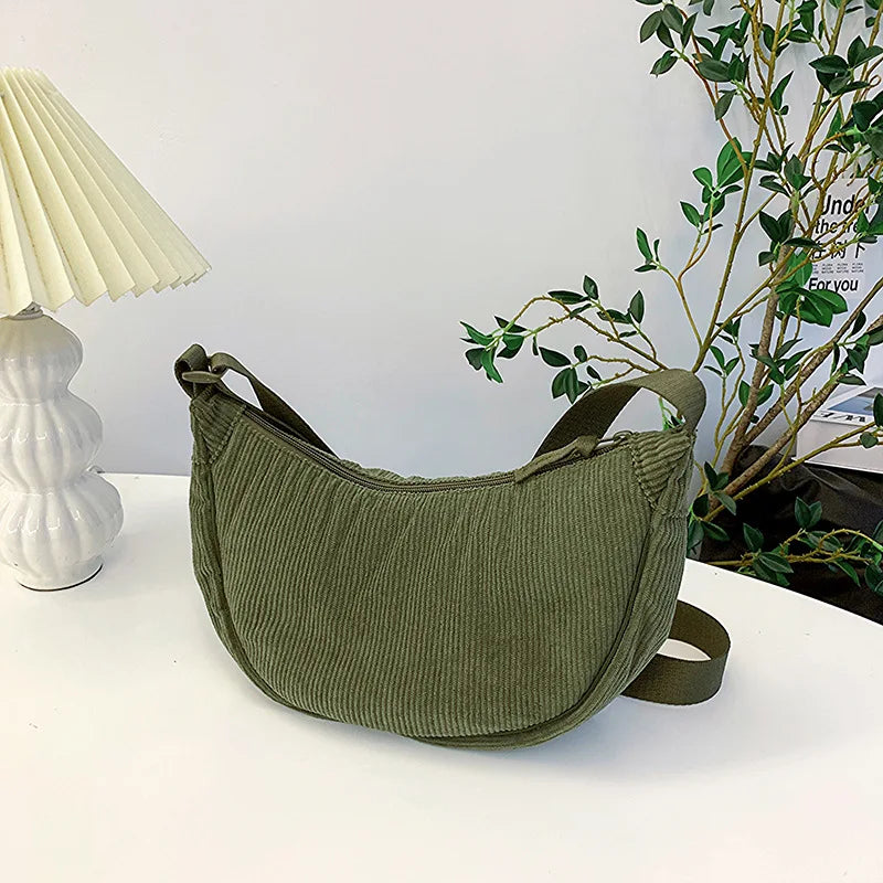 โจSoft & Stylish Corduroy Shoulder Bag ๐ - Fun Retro Tote for Trendy Adventures! ๐๐ - Pixie Quill