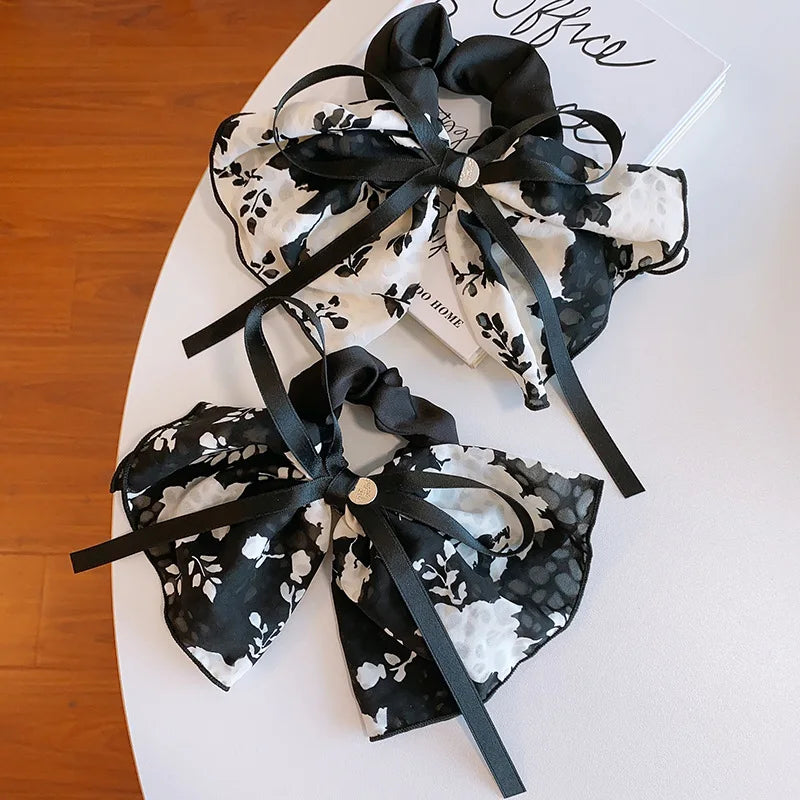 Charming Floral Bow Ponytail Hair Ring πβ¨ - Adorable Girls' Hair Accessory Gift! πΈ