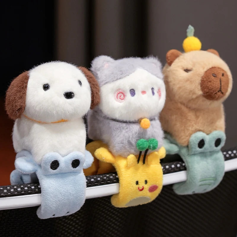 Kawaii Capybara & Friends Plush Wristband Bracelet 🐾✨ Adorable Animal Snap Wrap for Kids - Fun Gift Idea!