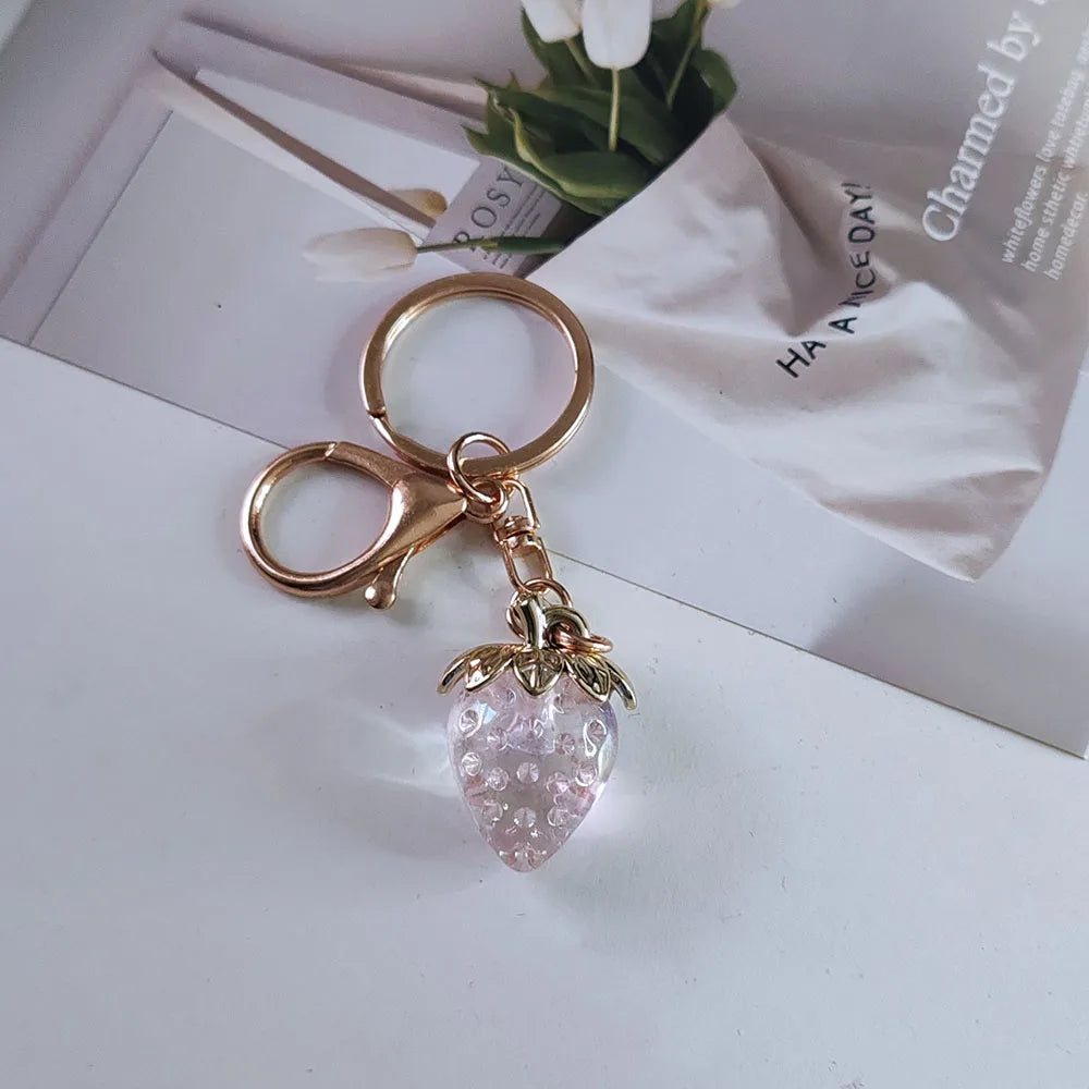 Kawaii Strawberry Keychain ππ - Adorable Pink & Red Pendant for Gifts, Parties & Souvenirs! Perfect for Girls & Women! πβ¨