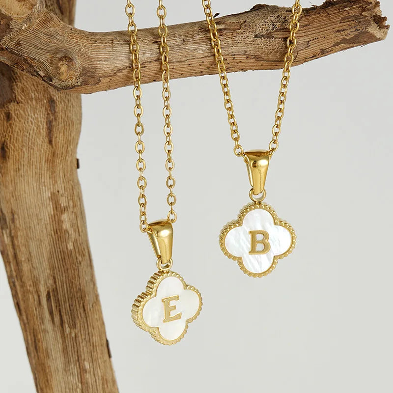 Charming Kawaii Stainless Steel Initial Necklace for Her 🌸✨ | Cute White Chain Jewelry - Perfect Valentine’s Day Gift! 💖