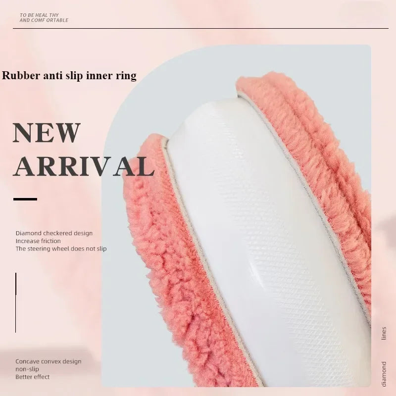 Kawaii Plush Steering Wheel Cover for Cozy Winter Drives βοΈπ Cute & Anti-Slip Car Accessory