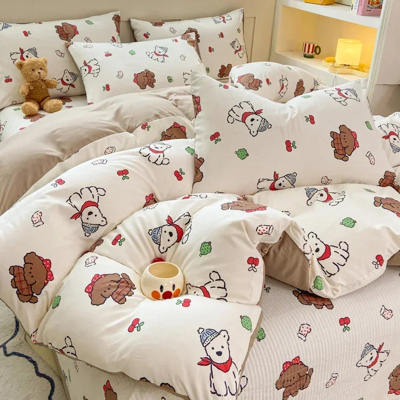 Cute Cat & Floral Duvet Cover Set πΈπ± | Adorable Bedding for Girls & Kids!