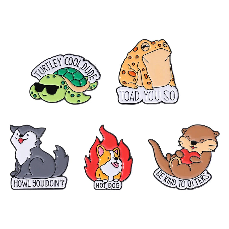 Kawaii Animal Brooch Set πΎβ¨ Adorable Enamel Pins - Cute Cat & Capybara Metal Accessories for Fashion & Gifts! ππ