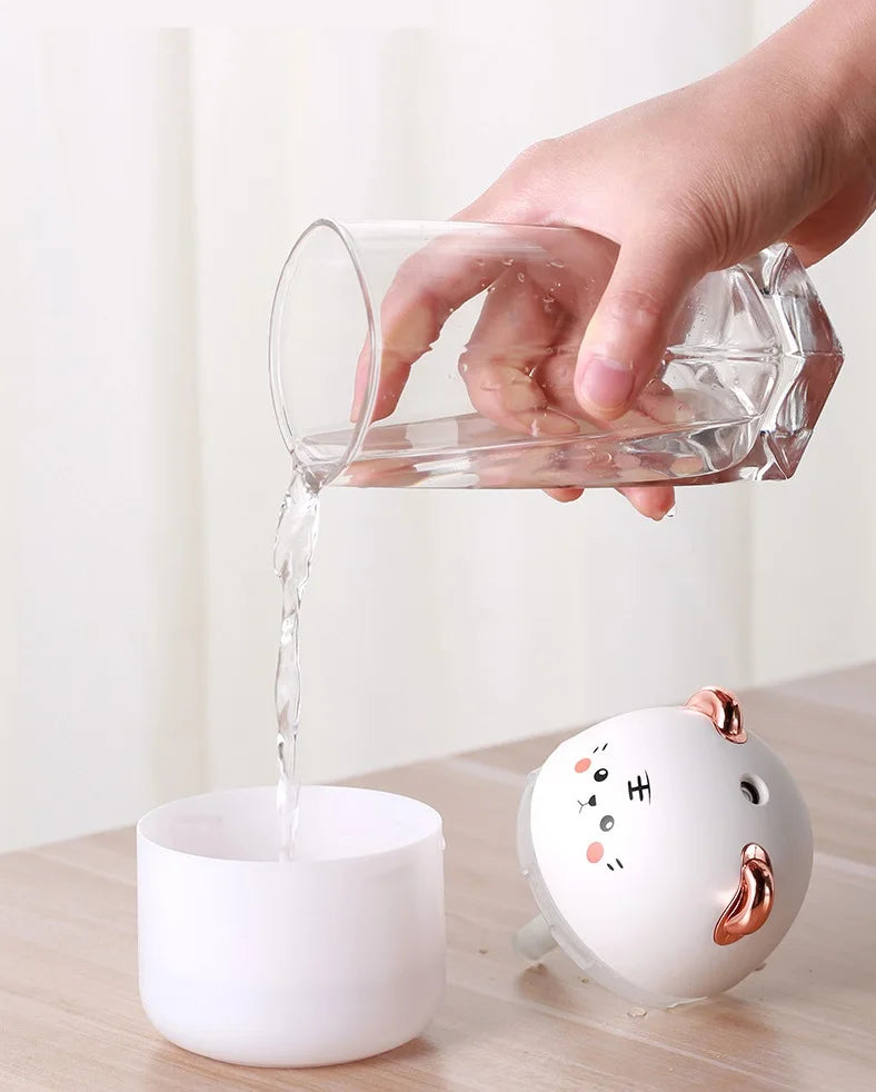 Cute 250ml Kawaii Desktop Humidifier ππ§ - Colorful Mist & Aroma Diffuser for Cozy Bedrooms ποΈβ¨