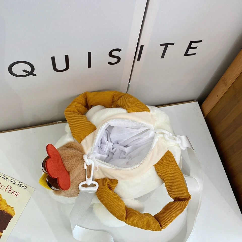 Kawaii Big Rooster Plush Crossbody Bag πβ¨ Cute & Funny Shoulder Tote for All Occasions! ππ