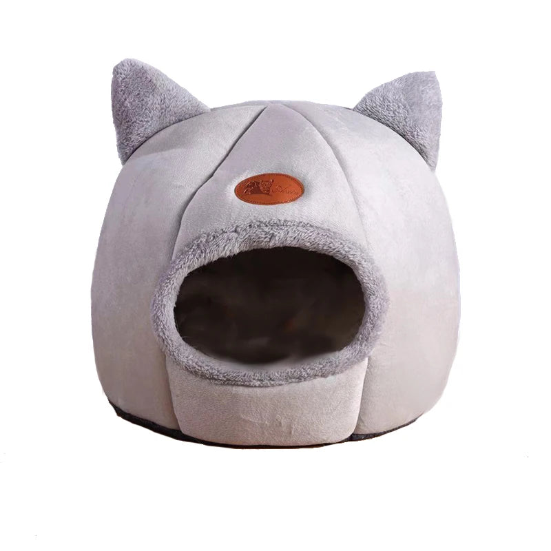 Kawaii Cozy Winter Cat Cave πΎπ | Soft Cotton Pet Bed for Cats & Small Dogs π‘β¨
