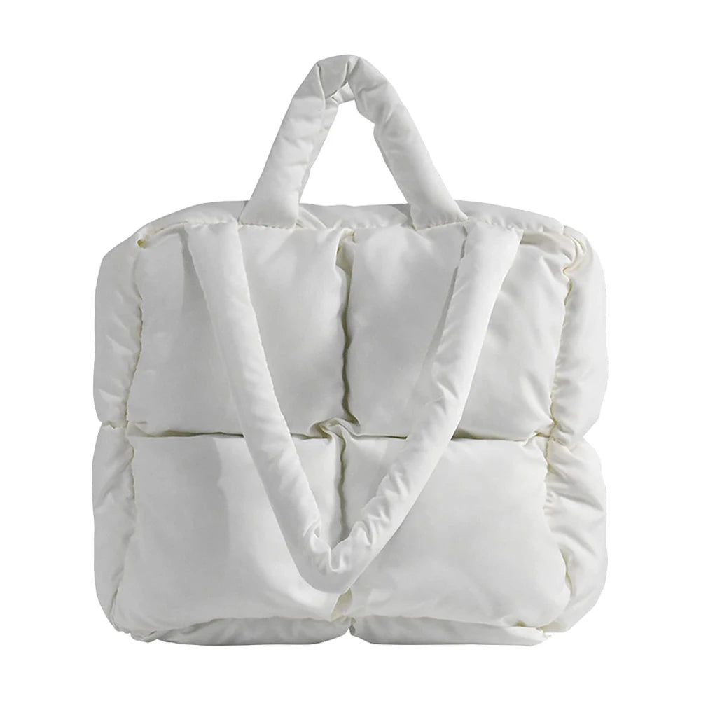 Charming Kawaii Quilted Checkered Shoulder Bag πΈβ¨ Soft & Stylish Tote for Winter Adventures! ππ