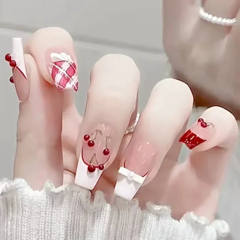 Kawaii Butterfly Dreams πΈβ¨ 24pcs Press-On Fake Nails Set with Glue - Adorable Acrylic Tips for Stylish Girls ππ¦