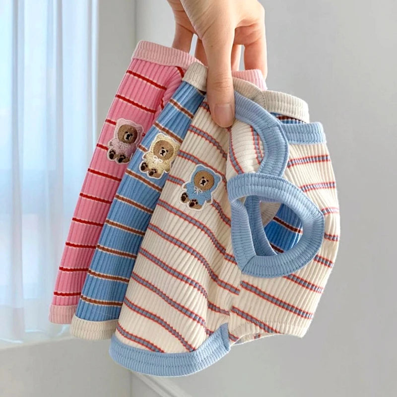 Adorable Striped Pet Vest πΈπΎ Cozy Summer Shirt for Pups & Kitties! πΆπ±