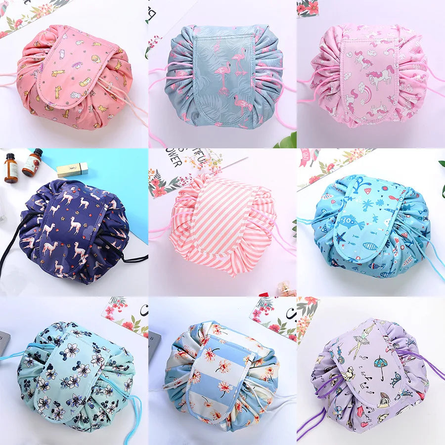 Kawaii Floral Drawstring Makeup Bag πΈβ¨ | Portable Waterproof Cosmetic Pouch for Travel & Toiletries ππ