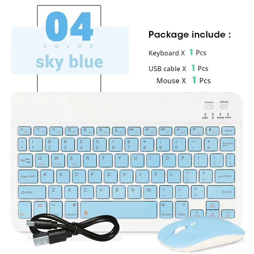 Cute & Compact 10-Inch Bluetooth Mouse & Spanish Keyboard Set for iPad & Tablets 🐾✨ Perfect for On-the-Go!