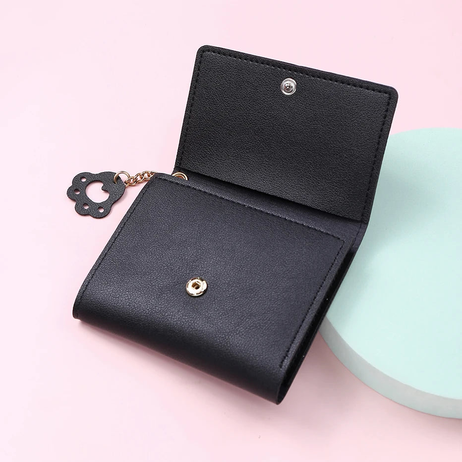 Kawaii Cat-Themed PU Leather Wallet π±π | Adorable Short Purse for Ladies | Perfect Gift for Cat Lovers! πβ¨