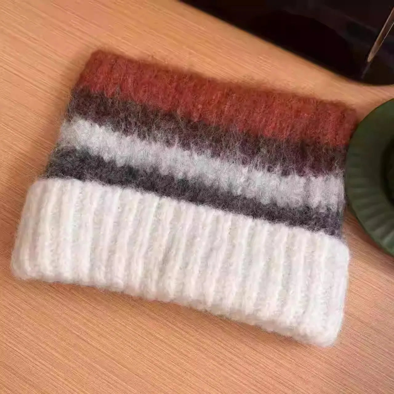 Kawaii Cat Ear Winter Beanie ๐พโจ Cozy Rainbow Knit for Women