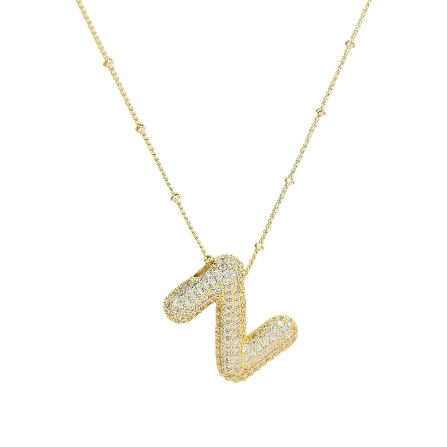 Kawaii CZ Zircon Balloon Initial Necklaces πβ¨ A-Z Alphabet Bubble Letter Pendants for Trendy Women π Fashion Jewelry