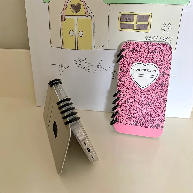 Kawaii Pink & Black Splashy Flip Phone Case for iPhone 13-16 Pro Max π±β¨π¨