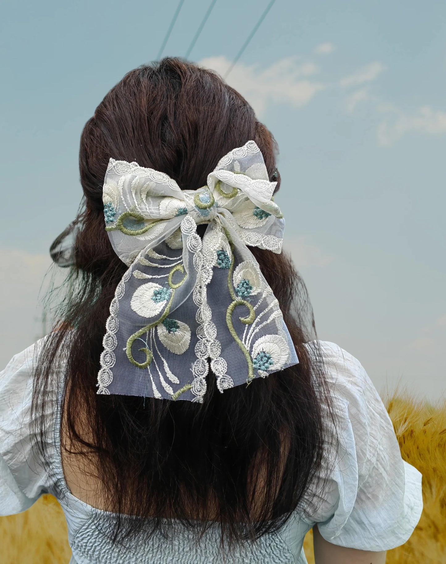 Charming Floral Lace Hair Bows πΈβ¨ Big Clips for Elegant Spring Styles ππΌ