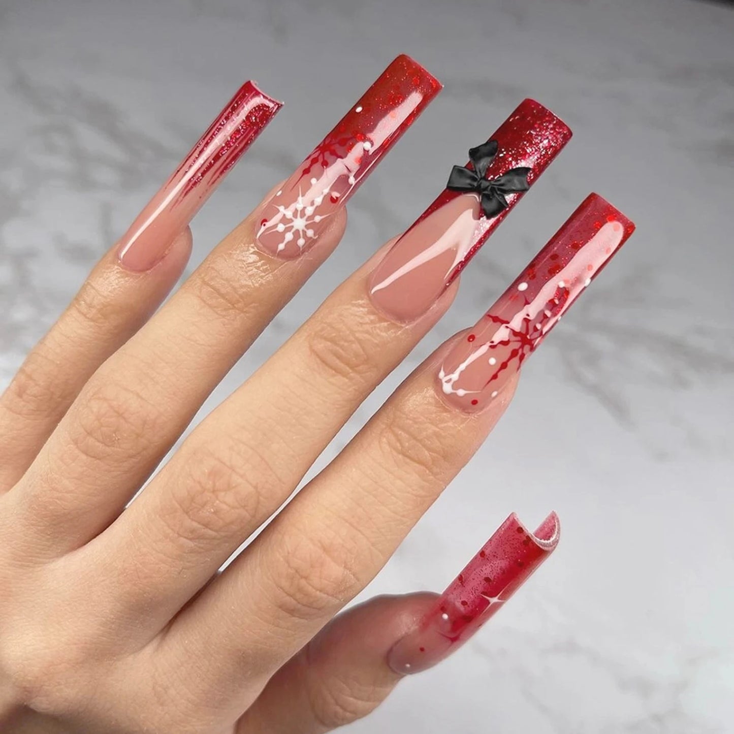 Kawaii 24Pcs Blush Pink Almond Press-On Nails πΈβ¨ with 3D Bow Knot Decor - Sweet Glossy Full Cover Tips for Creative Nail Art! ππ