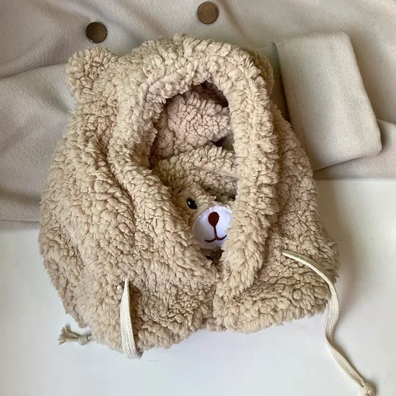 Kawaii Bear Ears Winter Beanie with Warm Mask πβοΈ