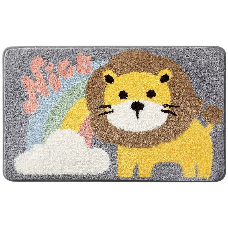 Kawaii Frog & Bear Plush Bath Mat πΈπ§Έ | Non-Slip, Ultra-Absorbent Bathroom Rug for Cozy Decor! πβ¨