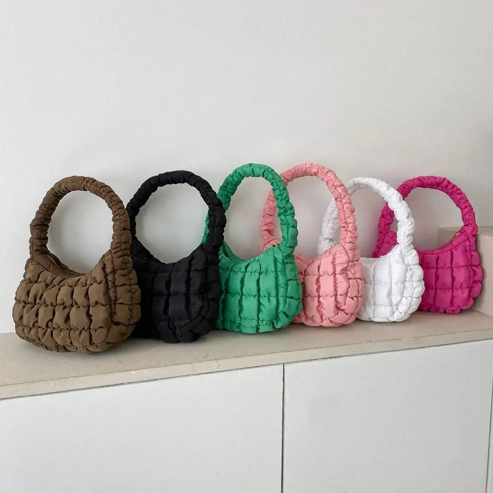 Kawaii Quilted Plaid Shoulder Bag πβ¨ | Lightweight & Cute Underarm Tote for Girls ππ
