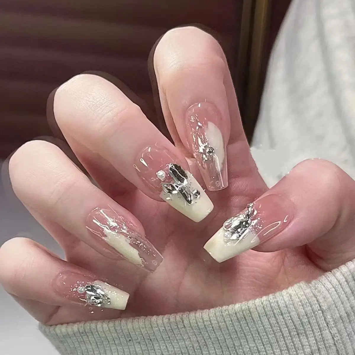 Kawaii Blush Pink 3D Bowknot & Pearl Press-On Nails πβ¨ | 24pcs Adorable Fake Nail Tips for Cute DIY Manicures!