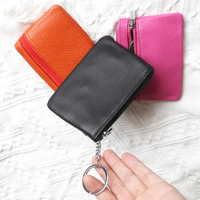 Kawaii Custom Leather Coin Purse πβ¨ | Adorable Personalized Key Ring Wallet π | Mini Cowhide Card Holder for Cute Gifting π