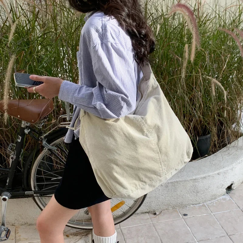π²β¨ Whimsical Forest Vibes: Charming Corduroy Tote & Crossbody Delight! π¨π - Pixie Quill