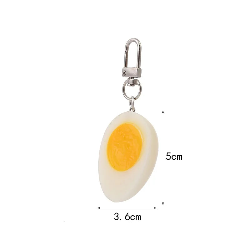 Kawaii Boiled Egg Keychain π³β¨ Adorable PVC Pendant for Bags & Backpacks - Cute Charm Gift!