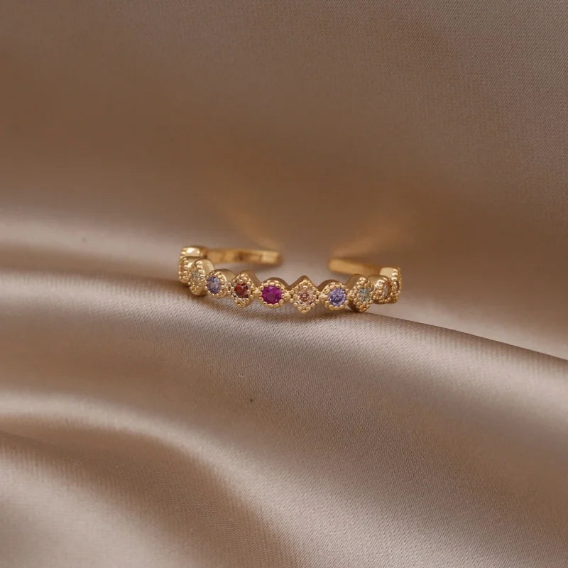 Kawaii Love Crystal Ring 💖✨ - 14K Gold Plated Heart Design for Elegant Daily Wear! 🌟💍